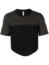 DION LEE JERSEY RIBBED CORSET T-SHIRT