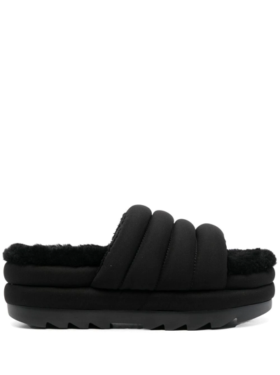 Ugg 60mm Puft Padded Nylon Slide Sandals In Black