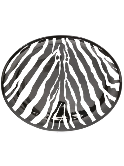 Dolce & Gabbana Zebra-print Oval Serving Plate In Uz003 - Zebra