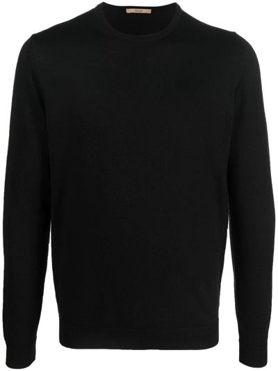 Nuur Comfort Fit Long Sleeves Crew Neck Sweater In Black