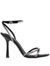 Alexander Wang Dahlia Rhinestone Logo Sandal In Black