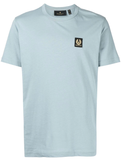 Belstaff Throwley Logo-patch Cotton-jersey T-shirt In Azure