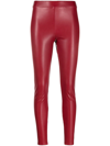 Michael Michael Kors Red Leatheret Leggings M Michael Kors Woman In Red