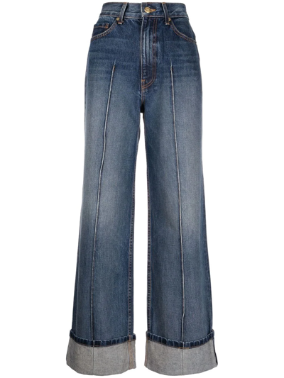 Ulla Johnson The Genevieve High-rise Wide-leg Jeans In Blue-med