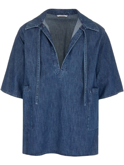 Valentino Men's  Blue Other Materials Shirt