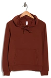 90 Degree By Reflex Terry Brushed Pullover Hoodie In Dark Terracotta