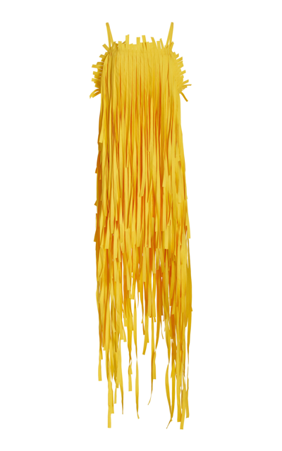 Lea Nyland Studio Women's The Spaghetti Cotton Midi Dress In Yellow