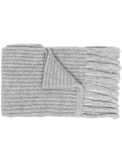 Christian Wijnants Krilla Ribbed-knit Scarf In Grey