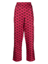 Versace Greek Signature Silk Pajama Pants In Red