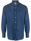 Brunello Cucinelli Collared Shirt Buttons Sleeves In Blue
