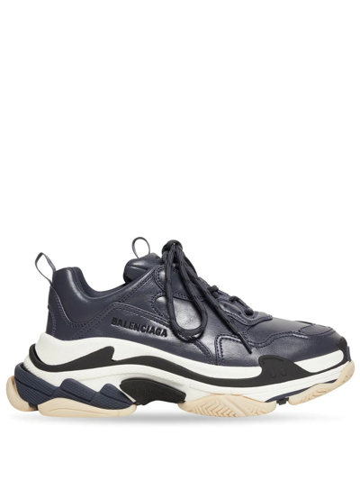 Balenciaga Triple S Low-top Trainers In Stone Blu Bk Wh Sand