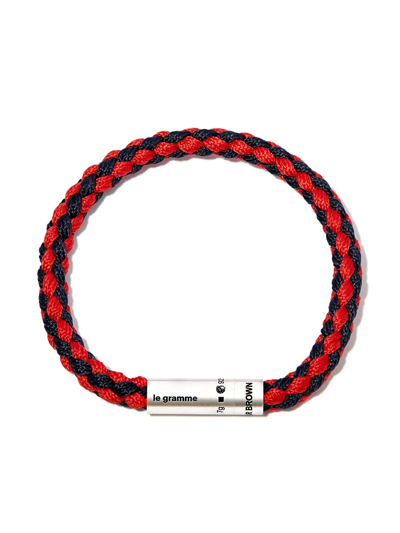 Le Gramme X Orlebar Brown Braided Bracelet In Silver