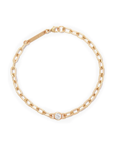 Zoë Chicco 14kt Yellow Gold Floating Diamond Oval Chain Bracelet