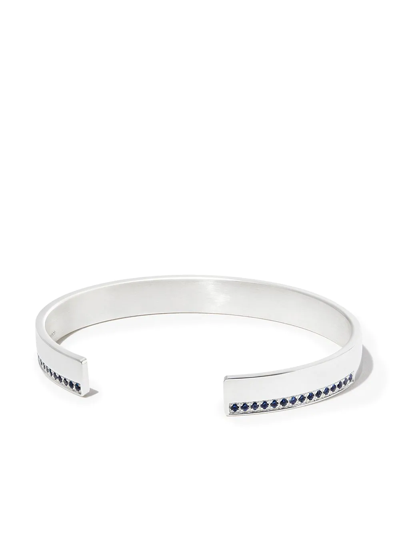 Le Gramme 20g Sapphire Ribbon Cuff In Silver