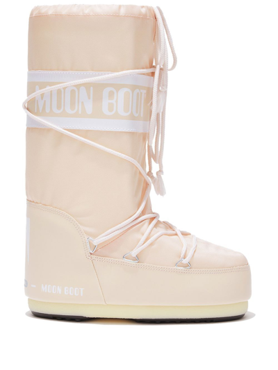 Moon Boot Logo-print Lace-up Boots In Neutrals