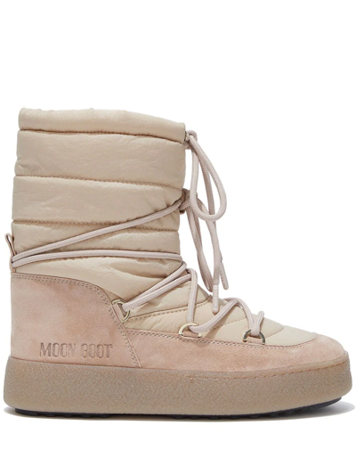 Moon Boot Ltrack Pale-pink Nylon Boots In Cipria