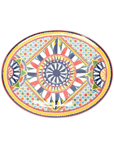 Dolce & Gabbana Multicolour Carretto Serving Platter In Uc072 - Multicolor Carretto