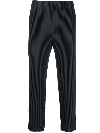 Issey Miyake Technical-pleated Straight-leg Trousers In Grey