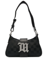Misbhv Monogram Jacquard Logo Plaque Shoulder Bag In Black