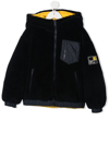 DOLCE & GABBANA LOGO-PATCH FAUX-FUR JACKET