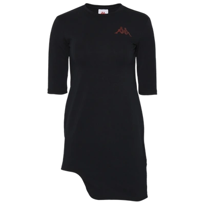 Kappa Womens  Authentic Asymmetrical Dress In Black/red