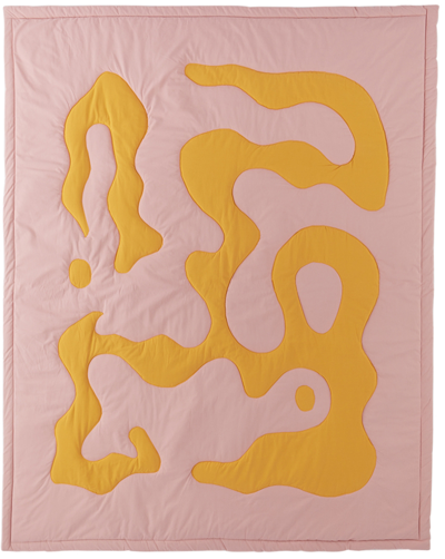 Claire Duport Pink & Orange Large Form Ii Throw Blanket In Dark Pink, Saffron