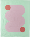 CLAIRE DUPORT GREEN & PINK LARGE TUBE II THROW BLANKET