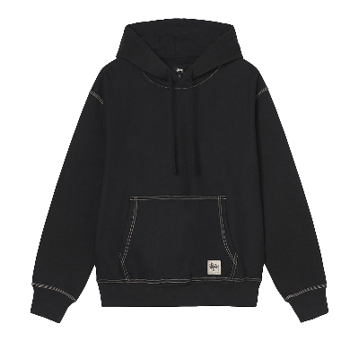 Pre-owned Stussy Contrast Stitch Label Hood 'black'