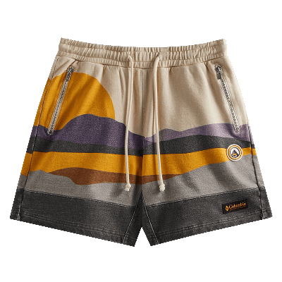 Pre-owned Kith For Columbia Fleece Short 'cyber Purple' In Multi-color