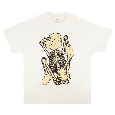 Pre-owned Kaws Skeleton New Fiction Bone T-shirt 'white'