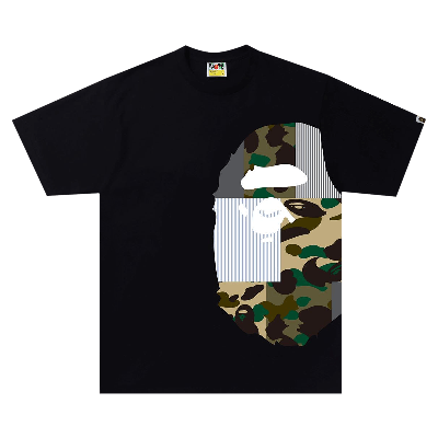 Pre-owned Bape Military Crazy Side Big Ape Head Tee 'black'