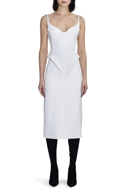 Et Ochs Gia Slim-fit Woven Midi Dress In Optic White