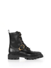 TOD'S SMOOTH LEATHER COMBAT BOOTS