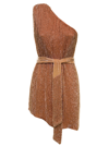 RETROFÉTE ELLA BEIGE ASYMMETRICAL MINIDRESS WOMAN RETROFETE