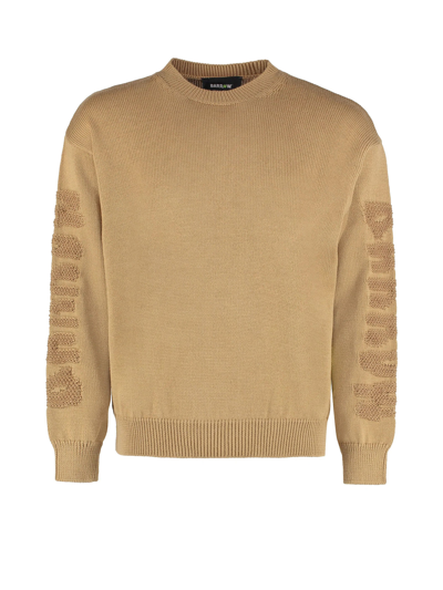 Barrow Crew-neck Jumper With Lettering Logo Details In Brown