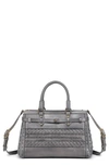 Old Trend Woven Leather Satchel In Grey