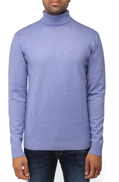 X-ray Turtleneck Pullover Sweater In Heather Blue