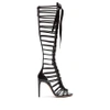 Casadei Strappy Knee-length Sandals In Black