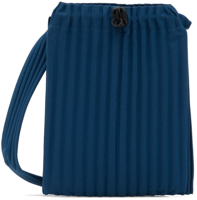 Pleats Please Issey Miyake Blue Pocket Messenger Bag In 72 Blue
