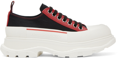 Alexander Mcqueen Black & Red Tread Slick Sneakers