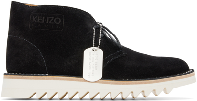 Kenzo Black  Paris Wave Boots In 99 - Black