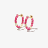 Yvonne Léon 9k Yellow Gold Mini Torsade Enamel And Diamond Hoop Earrings In Gold