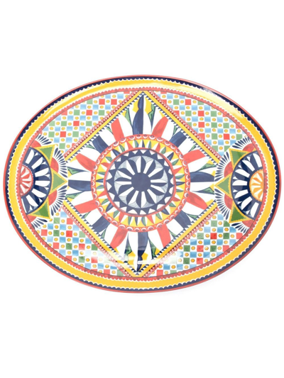 Dolce & Gabbana Multicolour Carretto Serving Platter In Uc072 - Multicolor Carretto