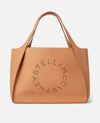 Stella Mccartney Stella Logo Tote Bag  In Camel
