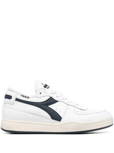 Diadora Colour-block Panelled Sneakers In White