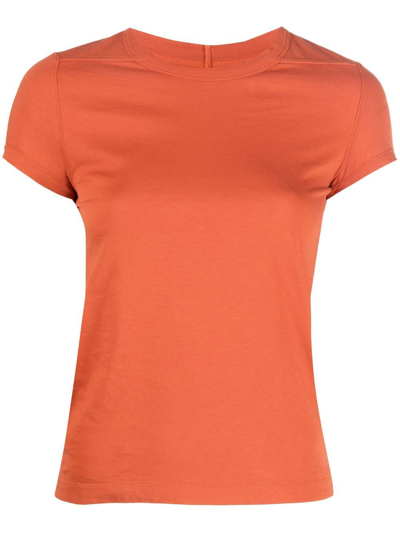 Rick Owens Cropped Short-sleeved T-shirt In Arancione