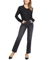 Nydj Emma Womens Denim Relaxed Straight Leg Jeans In Legend