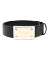 Dolce & Gabbana Black Grainy Logo Plaque Leather Belt In Black