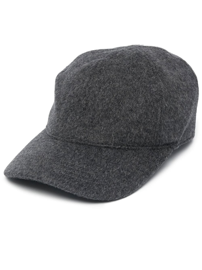 Totême Embroidered Wool And Cashmere-blend Baseball Cap In Grey