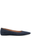 Totême The Denim Ballerina Shoes In Blue